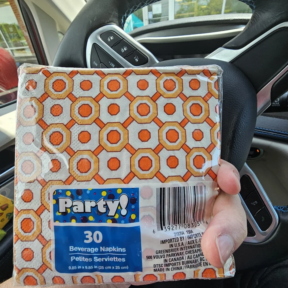 15 packs of various size napkins and themes